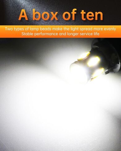 LUYED 10 X Super Bright 7020&3030 10-EX شرائح Canbus W5W 194 168 2825 مصابيح Led، زينون أبيض in Kuwait