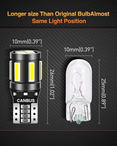 LUYED 10 X Super Bright 7020&3030 10-EX شرائح Canbus W5W 194 168 2825 مصابيح Led، زينون أبيض in Kuwait