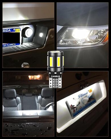 LUYED 10 X Super Bright 7020&3030 10-EX شرائح Canbus W5W 194 168 2825 مصابيح Led، زينون أبيض in Kuwait