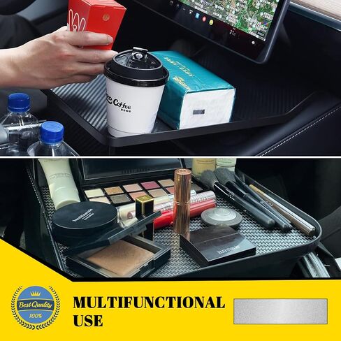 Car Eating Food Table Tray, Center Console Organizer for Tesla Model 3 and Y Accessories 2023, Food Tray Table for Eating, Anti-Slide Car Tray Organizer with Stability for Autopilot Road Trips in Saudi Arabia