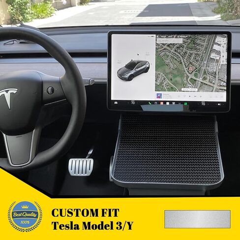 Car Eating Food Table Tray, Center Console Organizer for Tesla Model 3 and Y Accessories 2023, Food Tray Table for Eating, Anti-Slide Car Tray Organizer with Stability for Autopilot Road Trips in Saudi Arabia