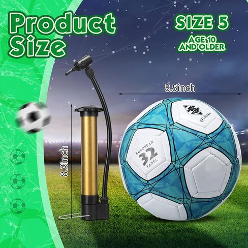 Deekin 6 Pcs Soccer Ball with Pump Official Size 5 Outside Sport Soccer Ball PVC Machine Stitched Football for Youth Adult Training Men Women Kids Soccer Players Christian Charity Donation Supplies in Saudi Arabia