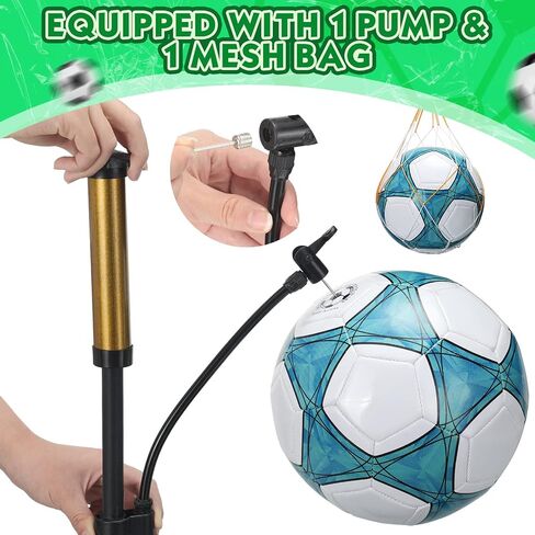 Deekin 6 Pcs Soccer Ball with Pump Official Size 5 Outside Sport Soccer Ball PVC Machine Stitched Football for Youth Adult Training Men Women Kids Soccer Players Christian Charity Donation Supplies in Saudi Arabia