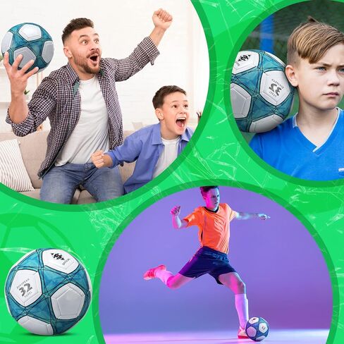 Deekin 6 Pcs Soccer Ball with Pump Official Size 5 Outside Sport Soccer Ball PVC Machine Stitched Football for Youth Adult Training Men Women Kids Soccer Players Christian Charity Donation Supplies in Saudi Arabia