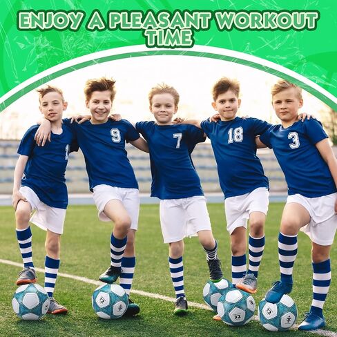 Deekin 6 Pcs Soccer Ball with Pump Official Size 5 Outside Sport Soccer Ball PVC Machine Stitched Football for Youth Adult Training Men Women Kids Soccer Players Christian Charity Donation Supplies in Saudi Arabia