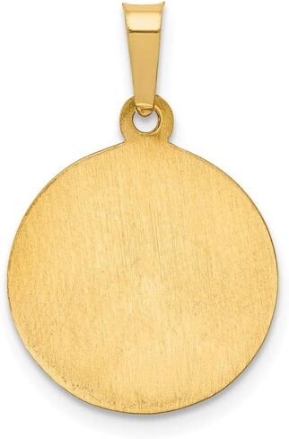 FB JEWELS Solid 14K Yellow Gold Polished And Satin St. Peregrine Medal Pendant in Saudi Arabia