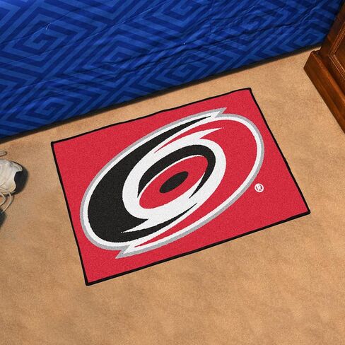سجادة FANMATS 10528 Carolina Hurricanes Hockey Puck - 27 بوصة. القطر، تصميم قرص الهوكي، سجادة مميزة لمشجعي الرياضة in Saudi Arabia