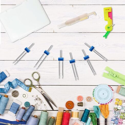 36 قطعة ماكينة خياطة إبرة مزدوجة دبابيس إبرة مزدوجة قابلة للتمدد مع 2 صندوق بلاستيكي خيط إبرة أوتوماتيكي وإكسسوار لآلة الخياطة المنزلية 3 أحجام مختلطة 2.0/90، 3.0/90، 4.0/90 in Kuwait