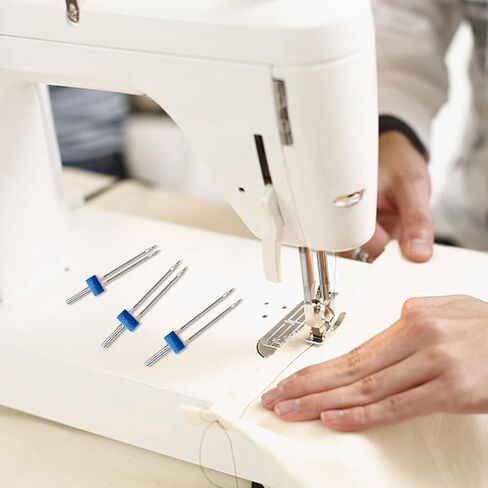 36 قطعة ماكينة خياطة إبرة مزدوجة دبابيس إبرة مزدوجة قابلة للتمدد مع 2 صندوق بلاستيكي خيط إبرة أوتوماتيكي وإكسسوار لآلة الخياطة المنزلية 3 أحجام مختلطة 2.0/90، 3.0/90، 4.0/90 in Kuwait