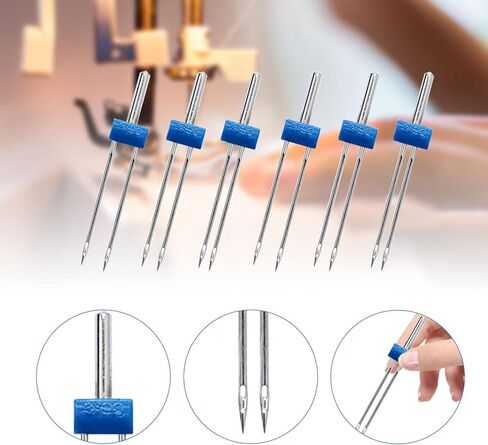 36 قطعة ماكينة خياطة إبرة مزدوجة دبابيس إبرة مزدوجة قابلة للتمدد مع 2 صندوق بلاستيكي خيط إبرة أوتوماتيكي وإكسسوار لآلة الخياطة المنزلية 3 أحجام مختلطة 2.0/90، 3.0/90، 4.0/90 in Kuwait