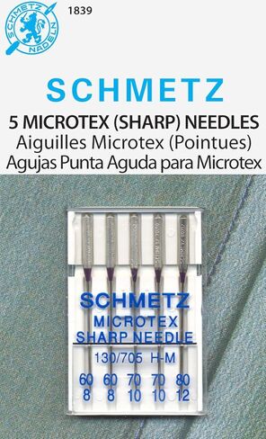 SCHMETZ Microtex (Sharp) (130/705 H-M) Sewing Machine Needles - Carded - Assortment in Saudi Arabia