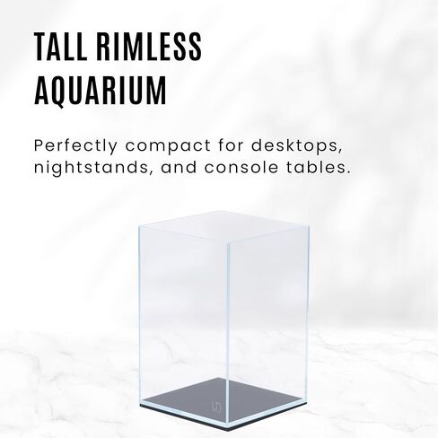 حوض أسماك Ultum Nature Systems فائق الوضوح بدون إطار - حوض أسماك زجاجي منخفض الحديد بحواف متدرجة 45 درجة، بسُمك 5 مم - 12 مم، يتضمن حصيرة تسوية (16T، طويل، 1.6 جالون) in Kuwait