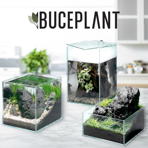 حوض أسماك Ultum Nature Systems فائق الوضوح بدون إطار - حوض أسماك زجاجي منخفض الحديد بحواف متدرجة 45 درجة، بسُمك 5 مم - 12 مم، يتضمن حصيرة تسوية (16T، طويل، 1.6 جالون) in Kuwait