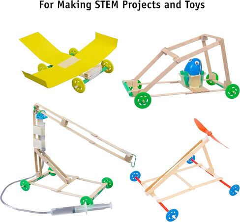 You Make Plastic Project Wheels with 1/8" Hole - Pack of 100 pcs - Designed for Science and Engineering Car Projects in Kuwait
