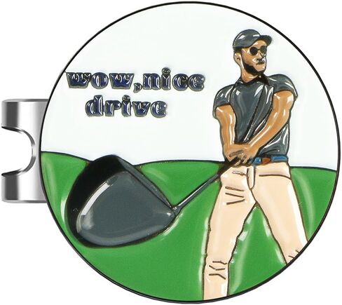 New Golf Ball Position Cap Clip Golf Clip Mark 25mm Round Coin Metal Ball Position Mark in Saudi Arabia