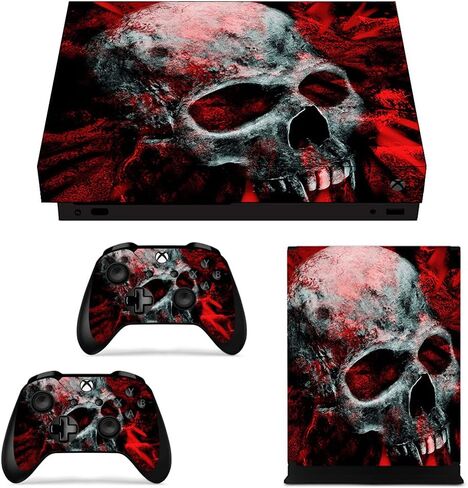 FOTTCZ Vinyl Skin for Xbox One X Console & Controllers Only, Sticker Decorate and Protect Equipment Surface, Gray Skull in Saudi Arabia