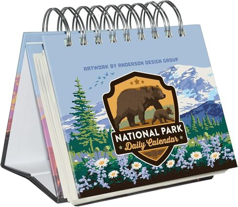 Americanflat Perpetual Flip Calendar for Office Desk - National Park Daily Perpetual Calendar with Spiral Binding featuring 63 National Parks Calendar 5.5" Desktop Size in Kuwait