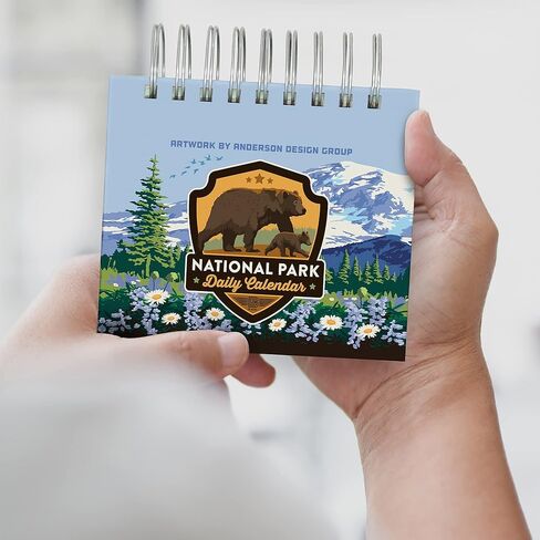 Americanflat Perpetual Flip Calendar for Office Desk - National Park Daily Perpetual Calendar with Spiral Binding featuring 63 National Parks Calendar 5.5" Desktop Size in Kuwait