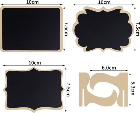 9 قطع لافتات سبورة صغيرة، 3 أشكال من السبورة الصغيرة مع أقلام طباشير، لبطاقات اسم الطعام أو العلامات، ولافتات الزفاف مع حامل خشبي in Kuwait