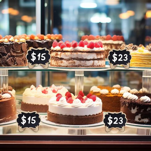 9 قطع لافتات سبورة صغيرة، 3 أشكال من السبورة الصغيرة مع أقلام طباشير، لبطاقات اسم الطعام أو العلامات، ولافتات الزفاف مع حامل خشبي in Kuwait