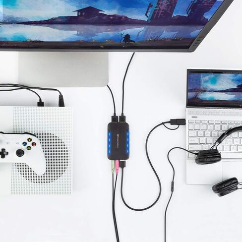بطاقة التقاط فيديو عالية الدقة من Cable Matters (بطاقة التقاط USB 3.0 إلى HDMI) - متوافقة مع Playstation 5، وXbox Series X، وPlaystation 4، وXbox One، وDSLR، وكاميرا الفيديو، والمزيد - لأجهزة الكمبيوتر USB-A وUSB-C in Kuwait
