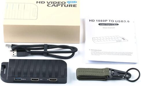 بطاقة التقاط ألعاب TreasLin HDMI، بطاقة التقاط فيديو 4K، USB3.0 HDMI Live Stream مع مدخل Mic Remix وممر HDMI لجهاز PS3/ PS4 Xbox Wii u متوافق مع Windows وLinux وmacOS وOBS in Kuwait