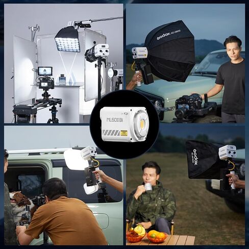 Godox ML60IIBi 70W LED Video Light Kit with 2X NP970 Lithium Battery, COB LED Monolight Bowens Mount Bi-Color 2700-6500k Photography Lighting AC/DC Power Support App Control for Studio Live Streaming in Saudi Arabia