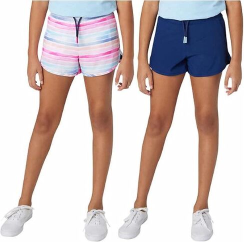Eddie Bauer Youth Girl's 2 Pack UPF 30 Quick-Dry Lined Active Shorts in Saudi Arabia