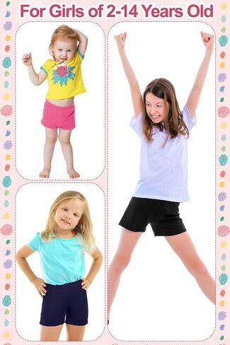 ريسينتا 6 قطع من شورتات الدراجات القطنية للفتيات، شورتات صيفية للرقص والجري، شورتات رياضية لعجلة العجلة، شورتات أمان لتحت الفساتين in Kuwait