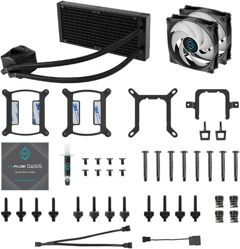 Iceberg Thermal IceFLOE Oasis 360mm AIO CPU Liquid Cooler - Close-Loop ARGB Gen 2 Water Cooler - 3 PWM RGB Case Fans - LGA 1700 / AM5 Ready in Saudi Arabia