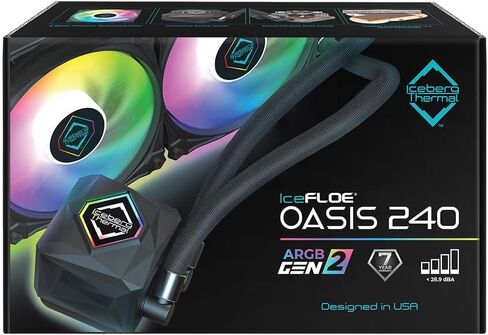 Iceberg Thermal IceFLOE Oasis 360mm AIO CPU Liquid Cooler - Close-Loop ARGB Gen 2 Water Cooler - 3 PWM RGB Case Fans - LGA 1700 / AM5 Ready in Saudi Arabia