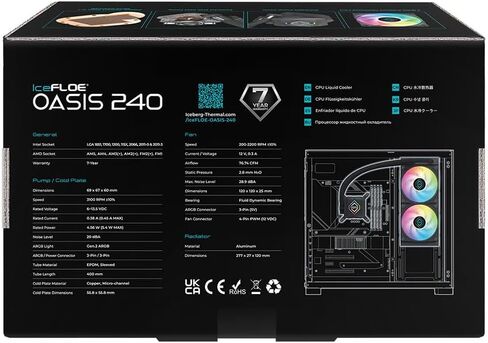 Iceberg Thermal IceFLOE Oasis 360mm AIO CPU Liquid Cooler - Close-Loop ARGB Gen 2 Water Cooler - 3 PWM RGB Case Fans - LGA 1700 / AM5 Ready in Saudi Arabia