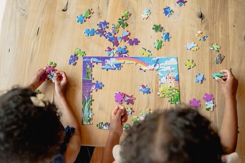 Chuckle & Roar - 4 Pack Space, World Map, Fantasy, Food Puzzles - Larger Pieces Designed for Preschool Hands - 100 & 200 PC Jigsaw Puzzles in Saudi Arabia