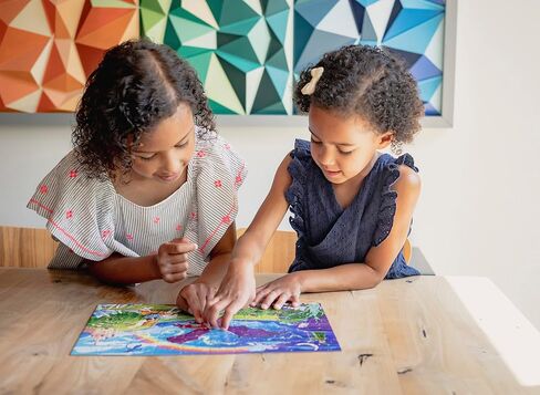 Chuckle & Roar - 4 Pack Space, World Map, Fantasy, Food Puzzles - Larger Pieces Designed for Preschool Hands - 100 & 200 PC Jigsaw Puzzles in Saudi Arabia