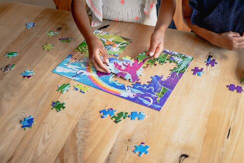 Chuckle & Roar - 4 Pack Space, World Map, Fantasy, Food Puzzles - Larger Pieces Designed for Preschool Hands - 100 & 200 PC Jigsaw Puzzles in Saudi Arabia