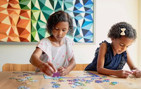 Chuckle & Roar - 4 Pack Space, World Map, Fantasy, Food Puzzles - Larger Pieces Designed for Preschool Hands - 100 & 200 PC Jigsaw Puzzles in Saudi Arabia
