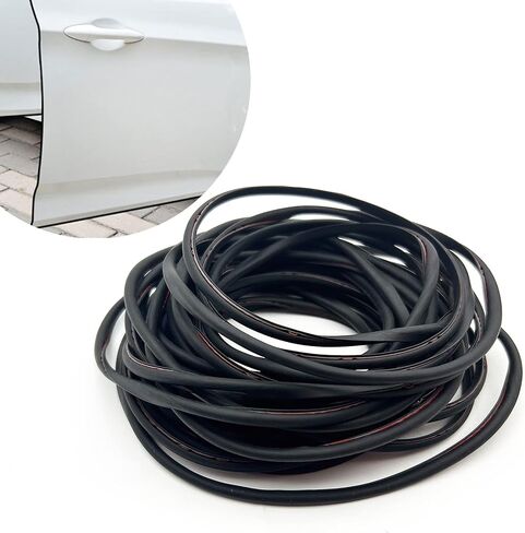 Car Door Edge Guards, 32.8 Ft (10M) Rubber Seal Protector, Clear U Shape Trim Molding Electroplated Glossy Rubber Seal Protector, Auto Accessories Universal for Most Cars (Black) in Saudi Arabia