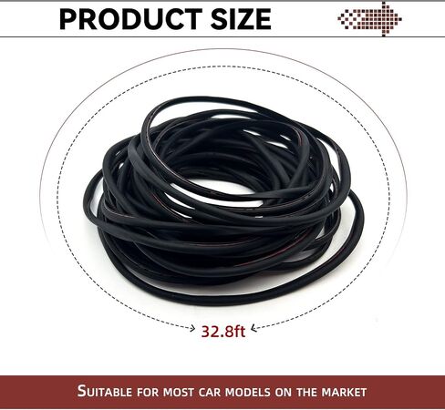 Car Door Edge Guards, 32.8 Ft (10M) Rubber Seal Protector, Clear U Shape Trim Molding Electroplated Glossy Rubber Seal Protector, Auto Accessories Universal for Most Cars (Black) in Saudi Arabia