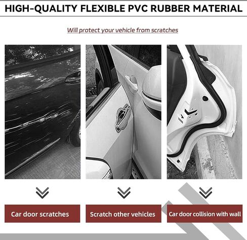 Car Door Edge Guards, 32.8 Ft (10M) Rubber Seal Protector, Clear U Shape Trim Molding Electroplated Glossy Rubber Seal Protector, Auto Accessories Universal for Most Cars (Black) in Saudi Arabia