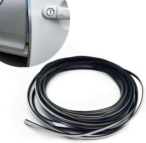 Car Door Edge Guards, 32.8 Ft (10M) Rubber Seal Protector, Clear U Shape Trim Molding Electroplated Glossy Rubber Seal Protector, Auto Accessories Universal for Most Cars (Black) in Saudi Arabia