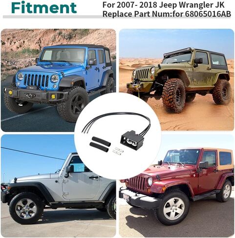 motoparty Front Turn Signal Connector for Jeep Wrangler JK 2007-2018 Great Replacement for 68065016AB in Saudi Arabia