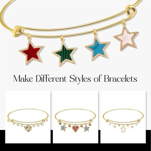 Gold Expandable Bangle Blank Bracelets, Adjustable Wire Bracelets Blank Stainless Steel Bangles Bracelets Set for Jewelry Making Charms Bulk (20PCS) in Kuwait