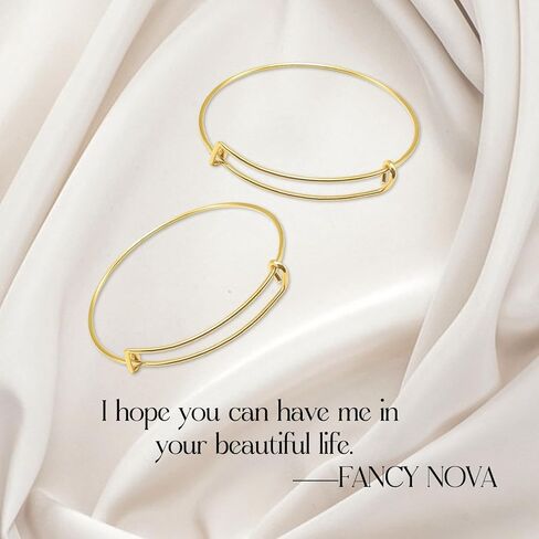 Gold Expandable Bangle Blank Bracelets, Adjustable Wire Bracelets Blank Stainless Steel Bangles Bracelets Set for Jewelry Making Charms Bulk (20PCS) in Kuwait