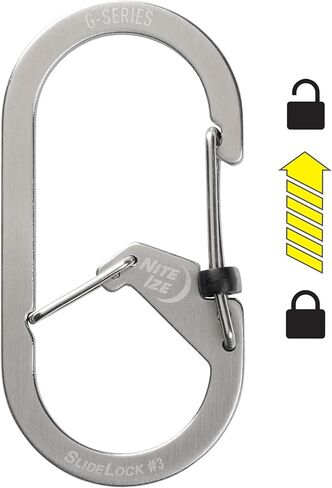 Nite Ize G-Series SlideLock Dual Chamber Carabiner - Size 3 - Stainless Steel - 3 Count (3 Pack) in Saudi Arabia