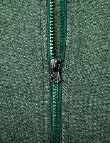 Ohoo Mens Slim Fit Long Sleeve Lightweight V-Shape Zip-up Hoodie with Kanga Pocket in Saudi Arabia