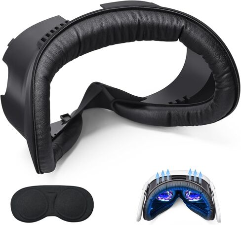 واجهة الوجه ووسادة غطاء الوجه لـ Meta Quest 3، استبدال وسادة إسفنجية لواجهة الوجه لملحقات Quest 3، مع وسادة أنف خفيفة مضادة للتسرب وواقي للعدسات، تصميم لتدوير الهواء in Kuwait