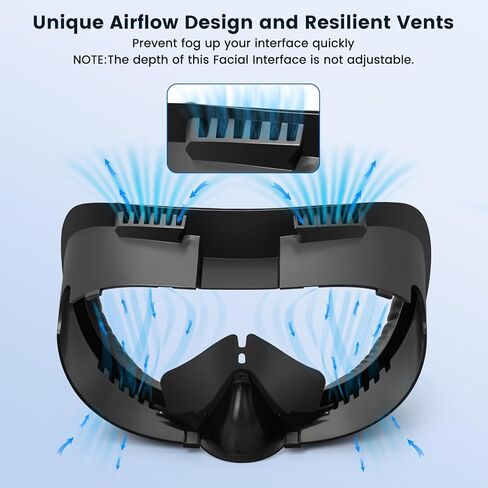 واجهة الوجه ووسادة غطاء الوجه لـ Meta Quest 3، استبدال وسادة إسفنجية لواجهة الوجه لملحقات Quest 3، مع وسادة أنف خفيفة مضادة للتسرب وواقي للعدسات، تصميم لتدوير الهواء in Kuwait