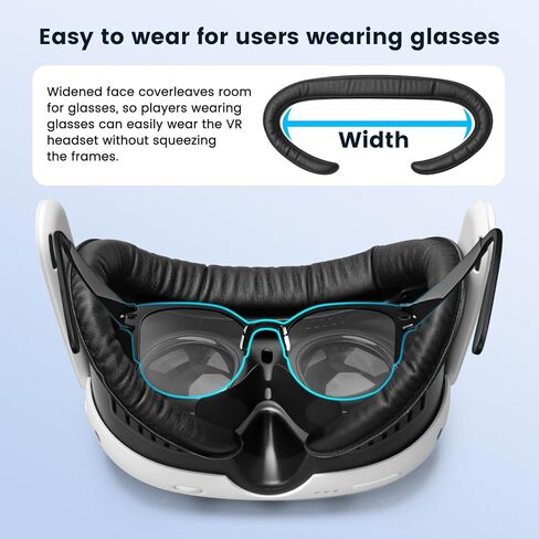 واجهة الوجه ووسادة غطاء الوجه لـ Meta Quest 3، استبدال وسادة إسفنجية لواجهة الوجه لملحقات Quest 3، مع وسادة أنف خفيفة مضادة للتسرب وواقي للعدسات، تصميم لتدوير الهواء in Kuwait