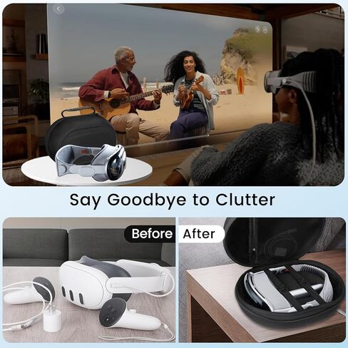 حقيبة سفر متينة من keabys لحقيبة Apple Vision Pro، تصميم محمول، حقيبة تخزين متوافقة مع سماعة رأس Vision Pro VR وملحقاتها، مقاومة للصدمات ومضادة للسقوط، مقاومة للماء in Kuwait