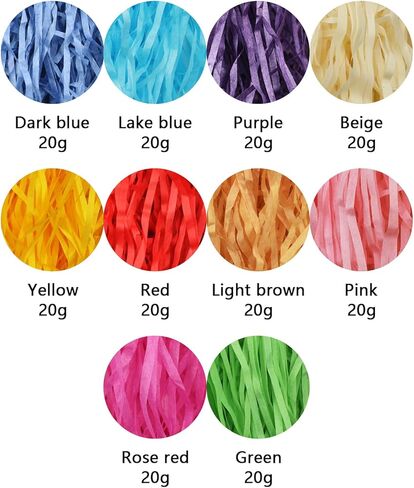 SHRJ 7.05 أونصة من ورق الرافية الممزق، عشب عيد الفصح لصندوق الهدايا، سلة التعبئة والتغليف، لوازم هدايا عيد الميلاد لحفلات الزفاف، متعددة الألوان in Kuwait